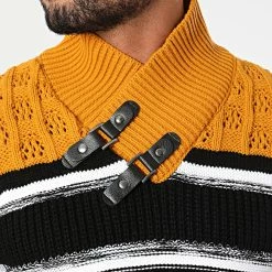 Tout neuf 🤩 Pull 2110 Orange Noir de Classic Series 🌟 -Classic Series Soldes classic series 291151 K 2110 MUSTARD 20211111T155821 02