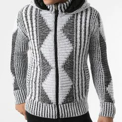 Budget 🧨 Gilet Zippé Capuche 1021 Blanc Noir Chiné de Classic Series ✔️ 8 Budget 🧨 Gilet Zippé Capuche 1021 Blanc Noir Chiné de Classic Series ✔️ -Classic Series Soldes classic series 291231 1021 WHITE BLACK 20211111T160747 03