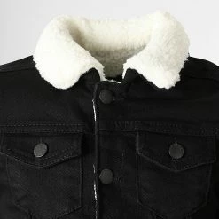 Promo 😉 Veste Jean Col Mouton Enfant K-591 Noir de Classic Series ⭐ -Classic Series Soldes classic series 292217 K 591 20211122T122352 02