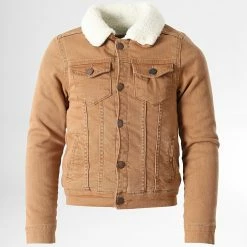 Meilleure affaire 🎁 Veste Jean Col Mouton Enfant K-432 Camel de Classic Series 🤩