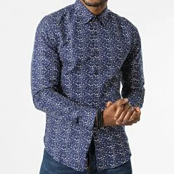 Bon marché 🔥 Chemise A Manches Longues Slim5028 Bleu Roi Beige Floral de Classic Series 😍 -Classic Series Soldes classic series 292717 SLIM5028 3 20211124T151520 03