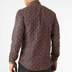 Remise 👍 Chemise A Manches Longues Slim5028 Noir Orange Floral de Classic Series ⭐ -Classic Series Soldes classic series 292719 SLIM5028 5 20211125T155847 04