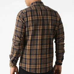 Vente flash 🛒 Chemise Manches Longues A Carreaux 8517 Camel Bleu Marine de Classic Series 💯 -Classic Series Soldes classic series 292749 8517 CAFE BLEU 20211125T123736 04