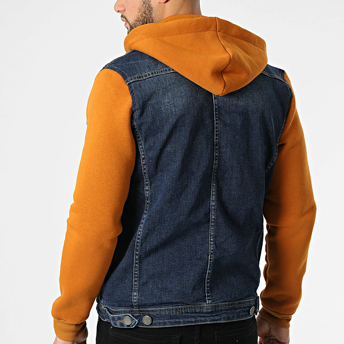 Promo 😍 Veste Jean Capuche 1944 Bleu Denim Orange de Classic Series 🧨 6 Promo 😍 Veste Jean Capuche 1944 Bleu Denim Orange de Classic Series 🧨 – Image 4