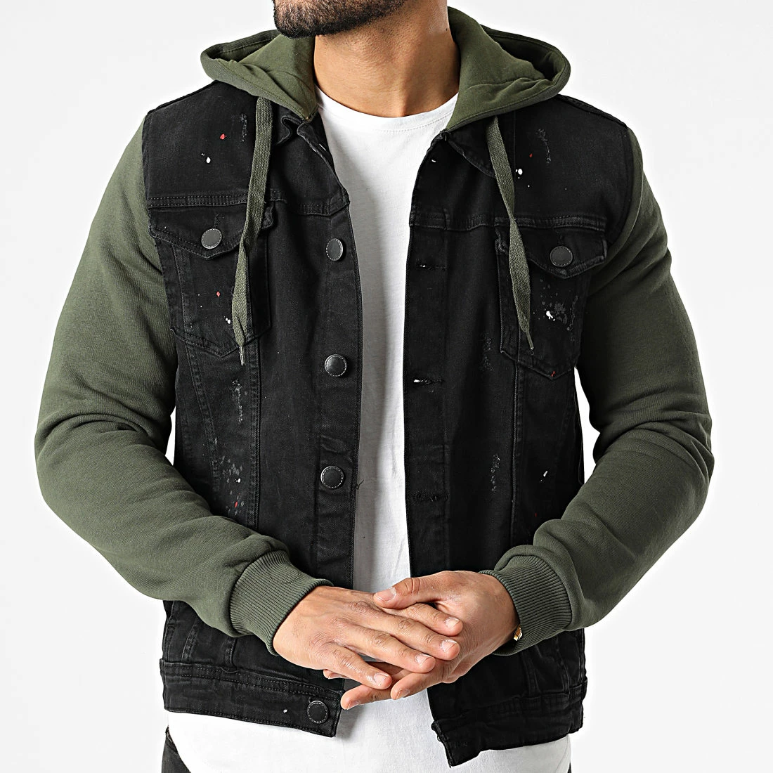 Tout neuf 💯 Veste Jean Capuche 1949 Noir Vert Kaki de Classic Series ⭐ 5 Tout neuf 💯 Veste Jean Capuche 1949 Noir Vert Kaki de Classic Series ⭐ – Image 3