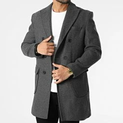 Bon marché 🤩 Manteau A2IY6108 Gris Anthracite Chiné de Classic Series ✨