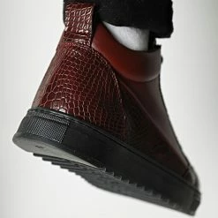 Promo 🧨 Baskets SHRT 101B Croco Bordeaux de Classic Series ⭐ -Classic Series Soldes classic series 298482 SRHT 101B CROCO BURGUNDY 05 20220125T162420 04