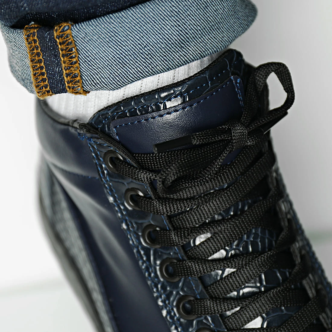 Meilleure affaire 😍 Baskets SHRT 101B Croco Bleu Marine de Classic Series ✔️ 5 Meilleure affaire 😍 Baskets SHRT 101B Croco Bleu Marine de Classic Series ✔️ – Image 3