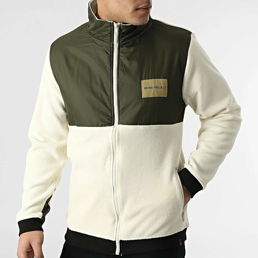 Offres 👏 Veste Polaire Zippée AW21-COLL-02-006 Beige Vert Kaki de Classic Series 😍 5 Offres 👏 Veste Polaire Zippée AW21-COLL-02-006 Beige Vert Kaki de Classic Series 😍 – Image 3