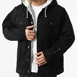 Le moins cher 🧨 Veste Jean Capuche AW21-COLL-2-026 Noir de Classic Series 👍