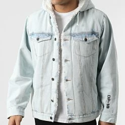 De gros ✔️ Veste Jean Capuche AW21-COLL-2-026 Bleu Wash de Classic Series 🤩 -Classic Series Soldes classic series 301703 AW21 COLL 2 026 80S 20220207T160122 03