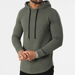 Bon marché 💯 Sweat Capuche Oversize 2352 Vert Kaki de Classic Series ❤️