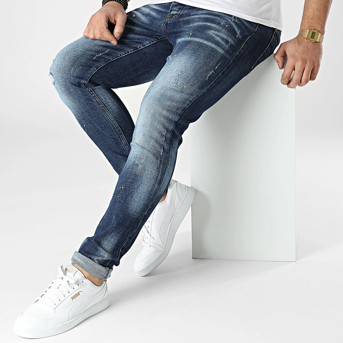 Acheter 👍 Jean Slim 008 Bleu Denim de Classic Series ⭐ 5 Acheter 👍 Jean Slim 008 Bleu Denim de Classic Series ⭐ – Image 3
