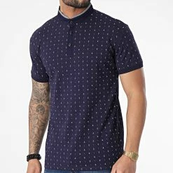 Promo 👍 Polo A Manches Courtes PL-039 Bleu Marine de Classic Series 👏