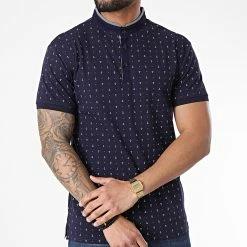 Promo 👍 Polo A Manches Courtes PL-039 Bleu Marine de Classic Series 👏 -Classic Series Soldes classic series 304101 PL 039 NAVY 20220222T160033 03