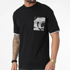 Grosses soldes 🛒 Tee 👚 Shirt Poche G22-630 Noir Gris de Classic Series ⌛