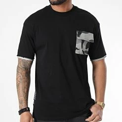 Grosses soldes 🛒 Tee 👚 Shirt Poche G22-630 Noir Gris de Classic Series ⌛ -Classic Series Soldes classic series 304658 G22 630 SIYAH GRI 20220222T160650 03