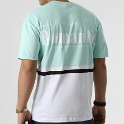 Grosses soldes 👏 Tee 👚 Shirt G22-572 Blanc Turquoise de Classic Series 🌟 -Classic Series Soldes classic series 304693 G22 572 MINT BEYAZ 20220222T154411 04