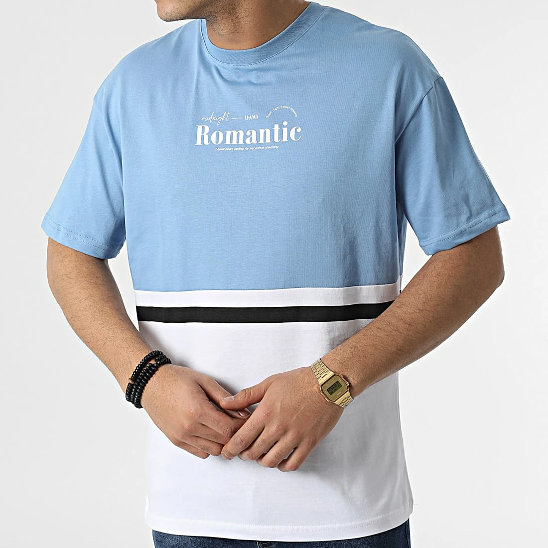 Coupon 🔥 Tee 👕 Shirt G22-572 Bleu Clair Blanc de Classic Series ⭐ 5 Coupon 🔥 Tee 👕 Shirt G22-572 Bleu Clair Blanc de Classic Series ⭐ – Image 3