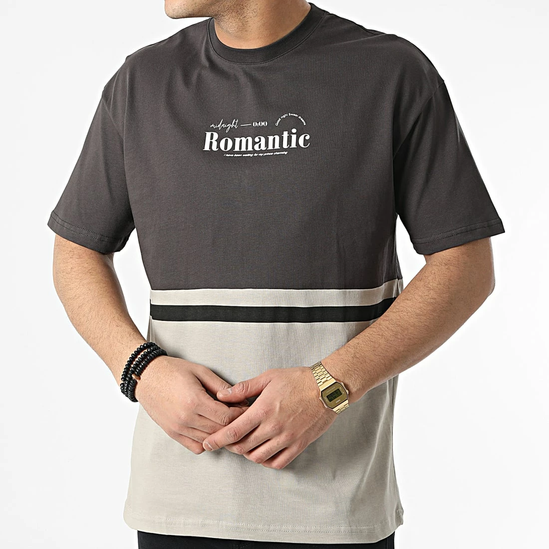 Bon marché ❤️ Tee 👚 Shirt G22-572 Beige Gris Anthracite de Classic Series 👏 5 Bon marché ❤️ Tee 👚 Shirt G22-572 Beige Gris Anthracite de Classic Series 👏 – Image 3