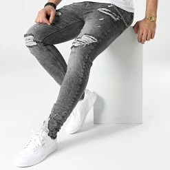 Le moins cher 🔥 Jean Skinny DHZ-3706 Gris Anthracite de Classic Series ✔️ -Classic Series Soldes classic series 307135 DHZ 3706 1 A FUME 20220304T151829 03