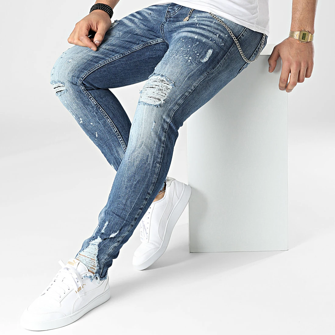 Le moins cher 🧨 Jean Slim DHZ-3699 Bleu Denim de Classic Series 🌟 4 Le moins cher 🧨 Jean Slim DHZ-3699 Bleu Denim de Classic Series 🌟 – Image 2