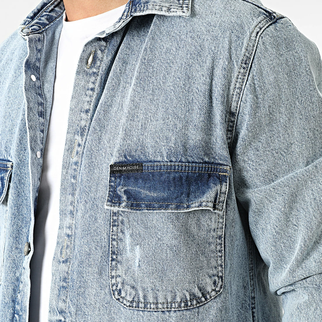 Sortie 🧨 Surchemise Jean DHG-3710 Bleu Denim de Classic Series 🥰 4 Sortie 🧨 Surchemise Jean DHG-3710 Bleu Denim de Classic Series 🥰 – Image 2
