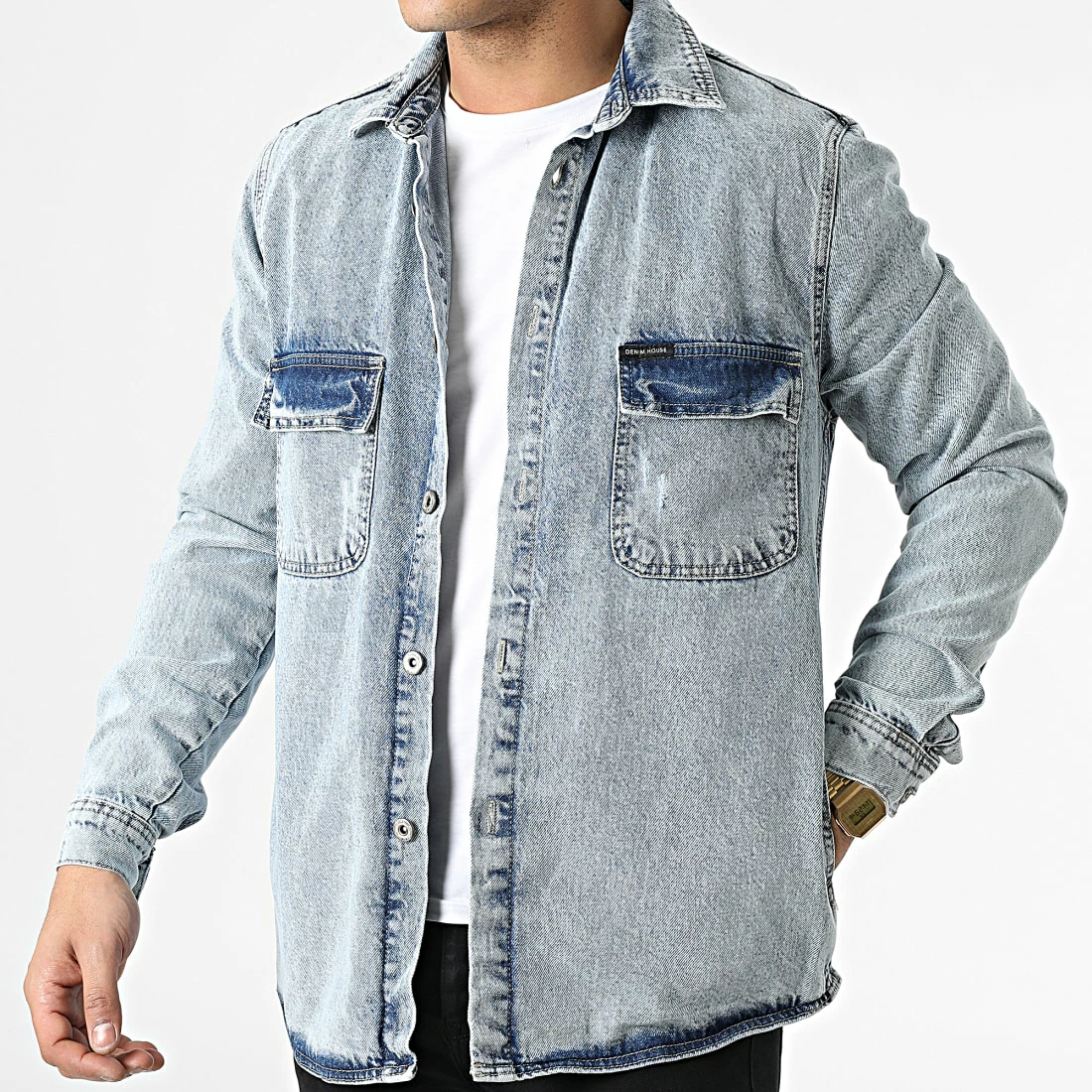 Sortie 🧨 Surchemise Jean DHG-3710 Bleu Denim de Classic Series 🥰 5 Sortie 🧨 Surchemise Jean DHG-3710 Bleu Denim de Classic Series 🥰 – Image 3