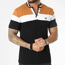 De gros 🥰 Polo Manches Courtes Tricolore 20457 Noir de Classic Series 👏 -Classic Series Soldes classic series 307281 20457 BLACK 20220304T143400 03