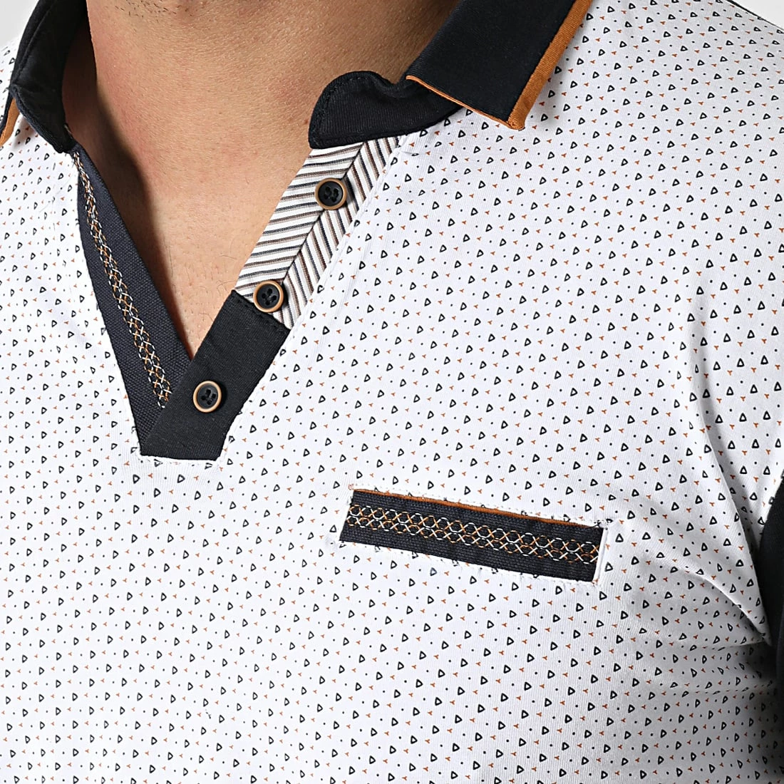 Nouveau ✔️ Polo Manches Courtes 20315 Blanc Bleu Marine de Classic Series ⭐ 4 Nouveau ✔️ Polo Manches Courtes 20315 Blanc Bleu Marine de Classic Series ⭐ – Image 2