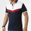 Nouveau 😀 Polo Manches Courtes Tricolore 20240 Bleu Marine Blanc de Classic Series 🛒