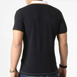 Grosses soldes 🤩 Polo Manches Courtes 20285 Blanc Noir de Classic Series 🛒 -Classic Series Soldes classic series 307339 20285 WHITE 20220304T145325 04