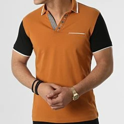 Meilleure affaire 🤩 Polo Manches Courtes 20285 Camel Noir de Classic Series 🤩 -Classic Series Soldes classic series 307382 20285 TABAC 20220304T145806 03