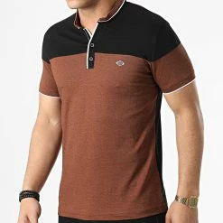 Le moins cher ❤️ Polo Manches Courtes 20179 Camel Noir de Classic Series ❤️