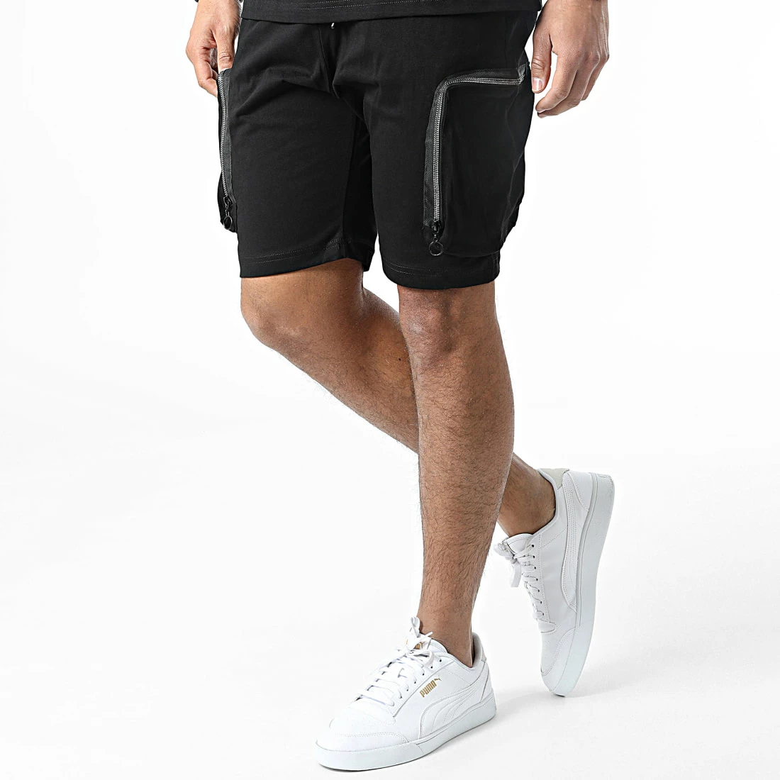 De gros 🧨 Ensemble Tee 👚 Shirt A Poche Poitrine Et Short Jogging G22-632 Noir de Classic Series 🤩 6 De gros 🧨 Ensemble Tee 👚 Shirt A Poche Poitrine Et Short Jogging G22-632 Noir de Classic Series 🤩 – Image 4