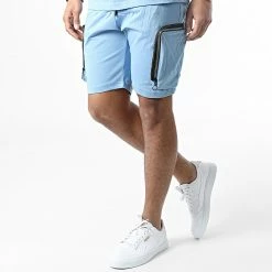 Budget ⌛ Ensemble Tee 👕 Shirt A Poche Poitrine Et Short Jogging G22-632 Bleu Clair de Classic Series 👏 -Classic Series Soldes classic series 308430 G22 632T MAVI 20220310T155209 04