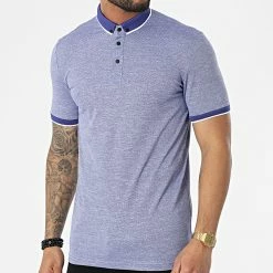 Grosses soldes 🌟 Polo A Manches Courtes 1713 Bleu Chiné de Classic Series ⭐