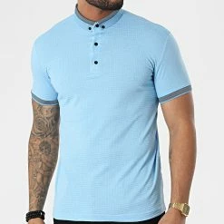 Meilleure affaire 🔔 Polo A Manches Courtes 1095 Bleu Clair de Classic Series 🥰