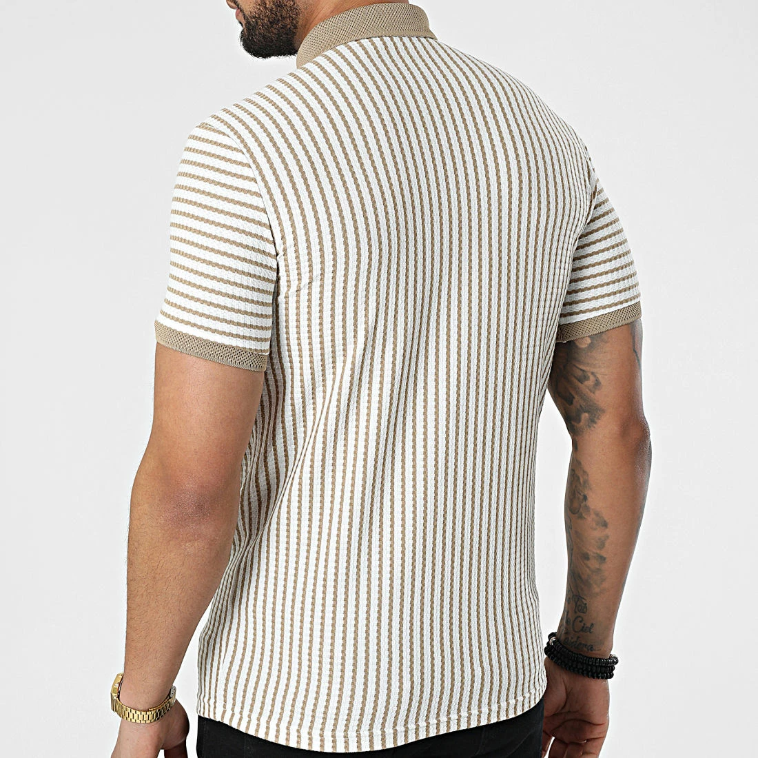 Le moins cher 🥰 Polo A Manches Courtes 1750 Blanc Beige de Classic Series 🤩 6 Le moins cher 🥰 Polo A Manches Courtes 1750 Blanc Beige de Classic Series 🤩 – Image 4