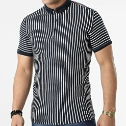 Promo 🛒 Polo A Manches Courtes 1750 Bleu Marine Blanc de Classic Series 🔔