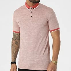 Promo ⭐ Polo A Manches Courtes 1713 Rouge Brique Chiné de Classic Series 🛒