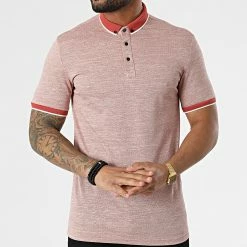 Promo ⭐ Polo A Manches Courtes 1713 Rouge Brique Chiné de Classic Series 🛒 -Classic Series Soldes classic series 309280 ERS 1713 KIREMIT 20220317T153252 03