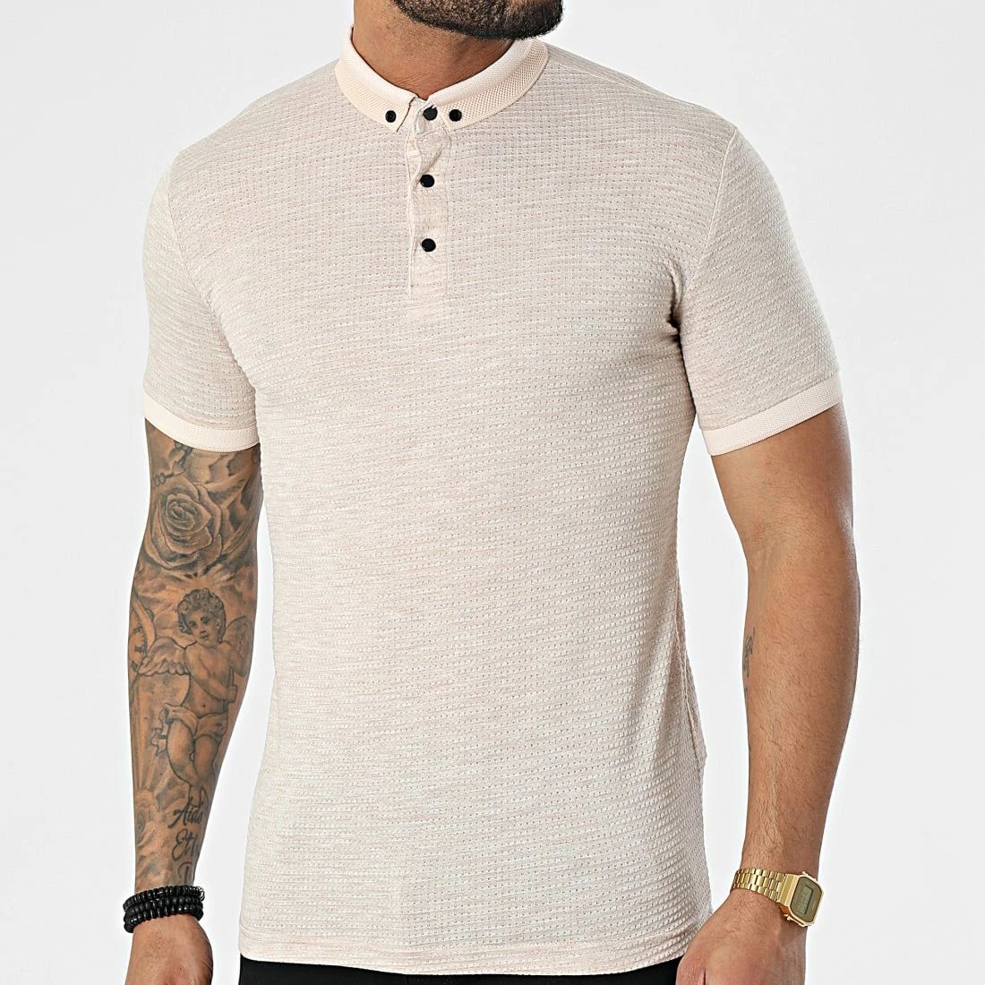 Meilleure vente 😍 Polo A Manches Courtes 1095 Beige Chiné de Classic Series 😍 3 Meilleure vente 😍 Polo A Manches Courtes 1095 Beige Chiné de Classic Series 😍