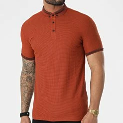 Remise ❤️ Polo A Manches Courtes 1070 Rouge Brique de Classic Series 👏