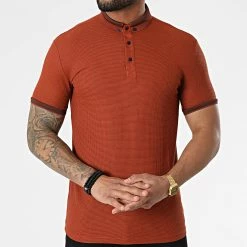 Remise ❤️ Polo A Manches Courtes 1070 Rouge Brique de Classic Series 👏 -Classic Series Soldes classic series 309285 ERS 1070 KIREMIT 20220317T154214 03