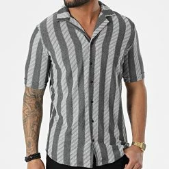 Meilleure vente 🌟 Chemise A Manches Courtes 1661 Gris Anthracite Chiné de Classic Series 🌟 -Classic Series Soldes classic series 309339 ERS 1661 ANTRASIT 20220317T154235 03