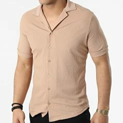Nouveau 😉 Chemise A Manches Courtes ERS-1651 Camel de Classic Series 😍