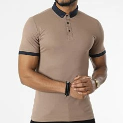 Grosses soldes 🔥 Polo Manches Courtes 1058 Marron de Classic Series ✔️ -Classic Series Soldes classic series 309381 ERS 1058 1 TABAC 20220322T143806 03