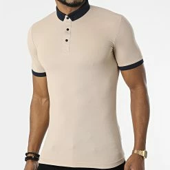 Bon marché 🥰 Polo Manches Courtes 1058 Beige de Classic Series 🔔
