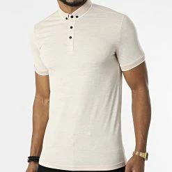 Promo ⌛ Polo Manches Courtes 1713 Beige de Classic Series 🌟